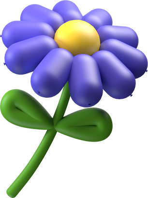 3D Purple Flower